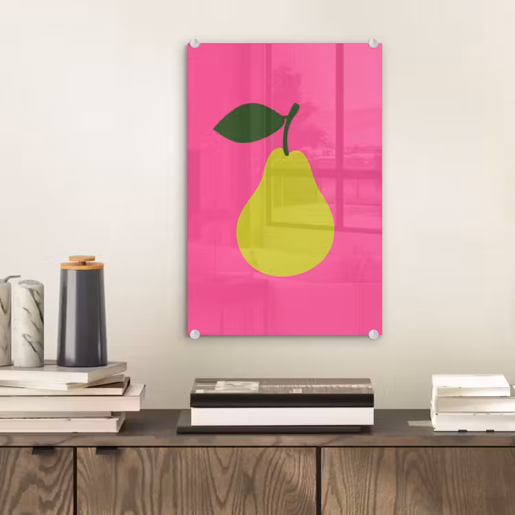 Glas schilderij - Illustratie - Fruit - Peer - Groen — 2