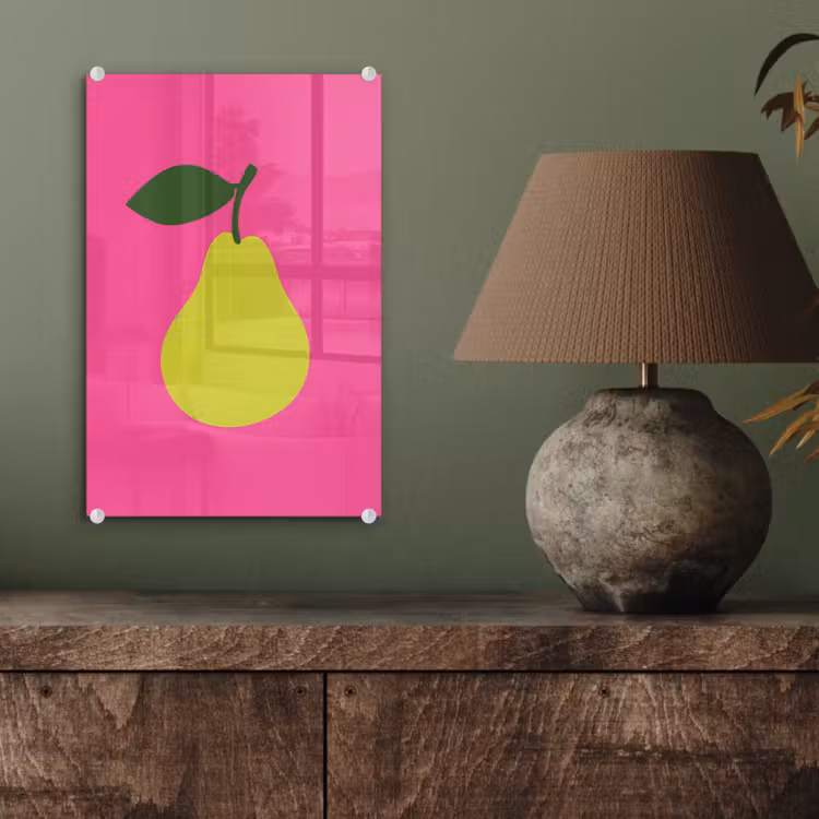 Glas schilderij - Illustratie - Fruit - Peer - Groen — 4