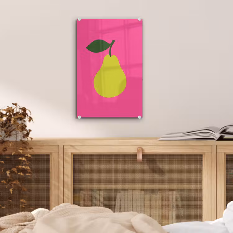 Glas schilderij - Illustratie - Fruit - Peer - Groen — 5