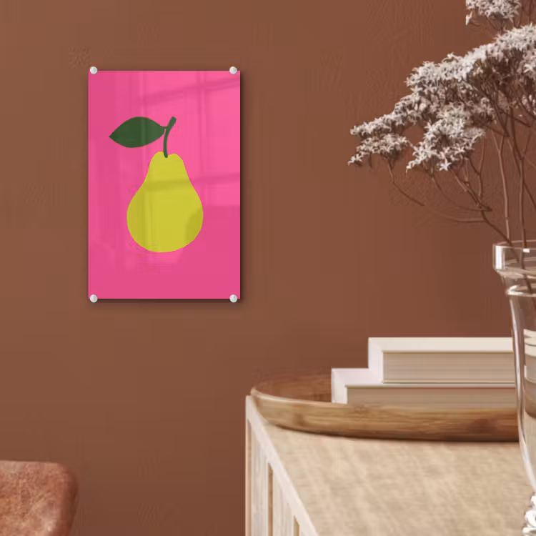 Glas schilderij - Illustratie - Fruit - Peer - Groen — 6