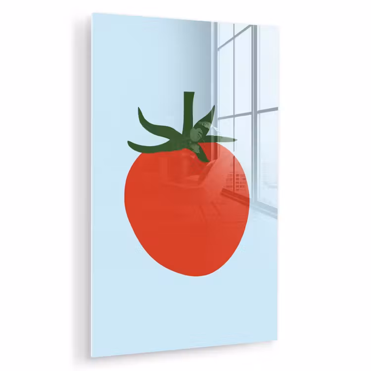 Glas schilderij - Rood - Tomaat - Groente — 1