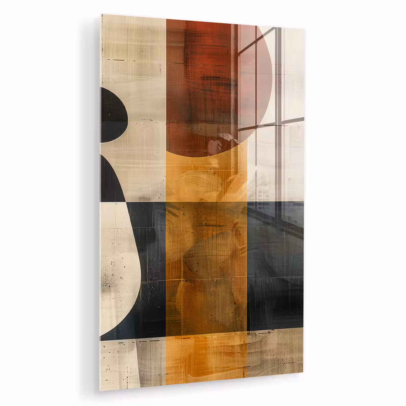 Glas schilderij - Modern - Kunst - Beige - Industrieel — 1