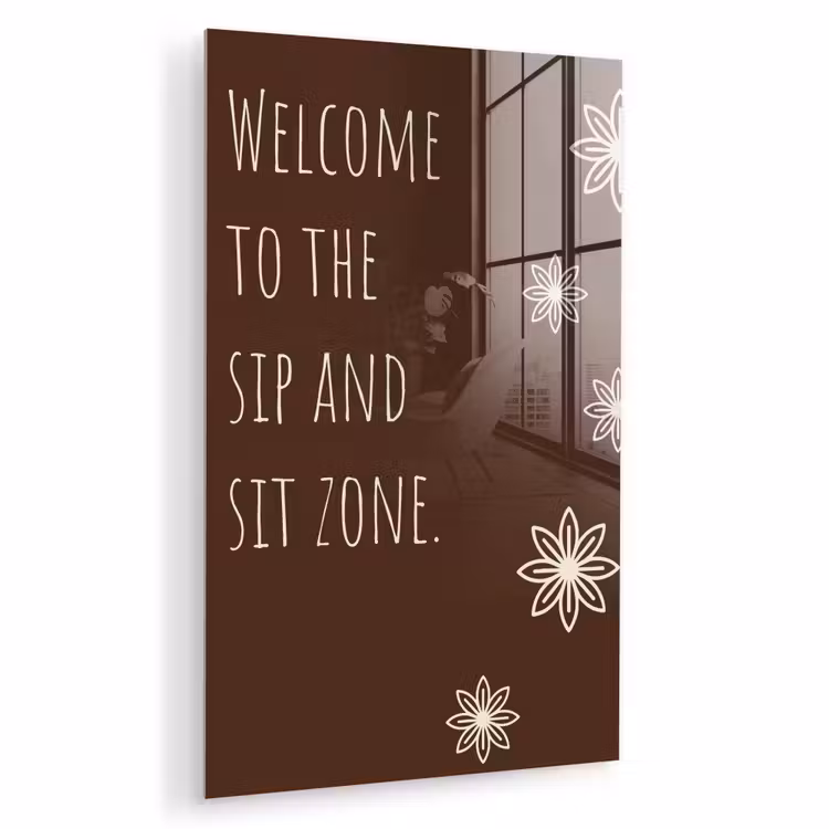 Glas schilderij - Bruin - Quote - Bloemen - Zomer — 1