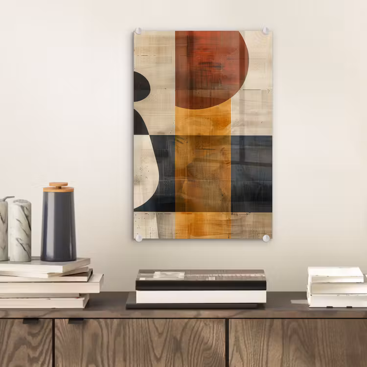 Glas schilderij - Modern - Kunst - Beige - Industrieel — 2