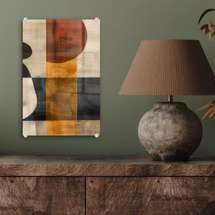 Glas schilderij - Modern - Kunst - Beige - Industrieel — 4