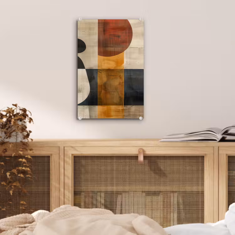 Glas schilderij - Modern - Kunst - Beige - Industrieel — 5