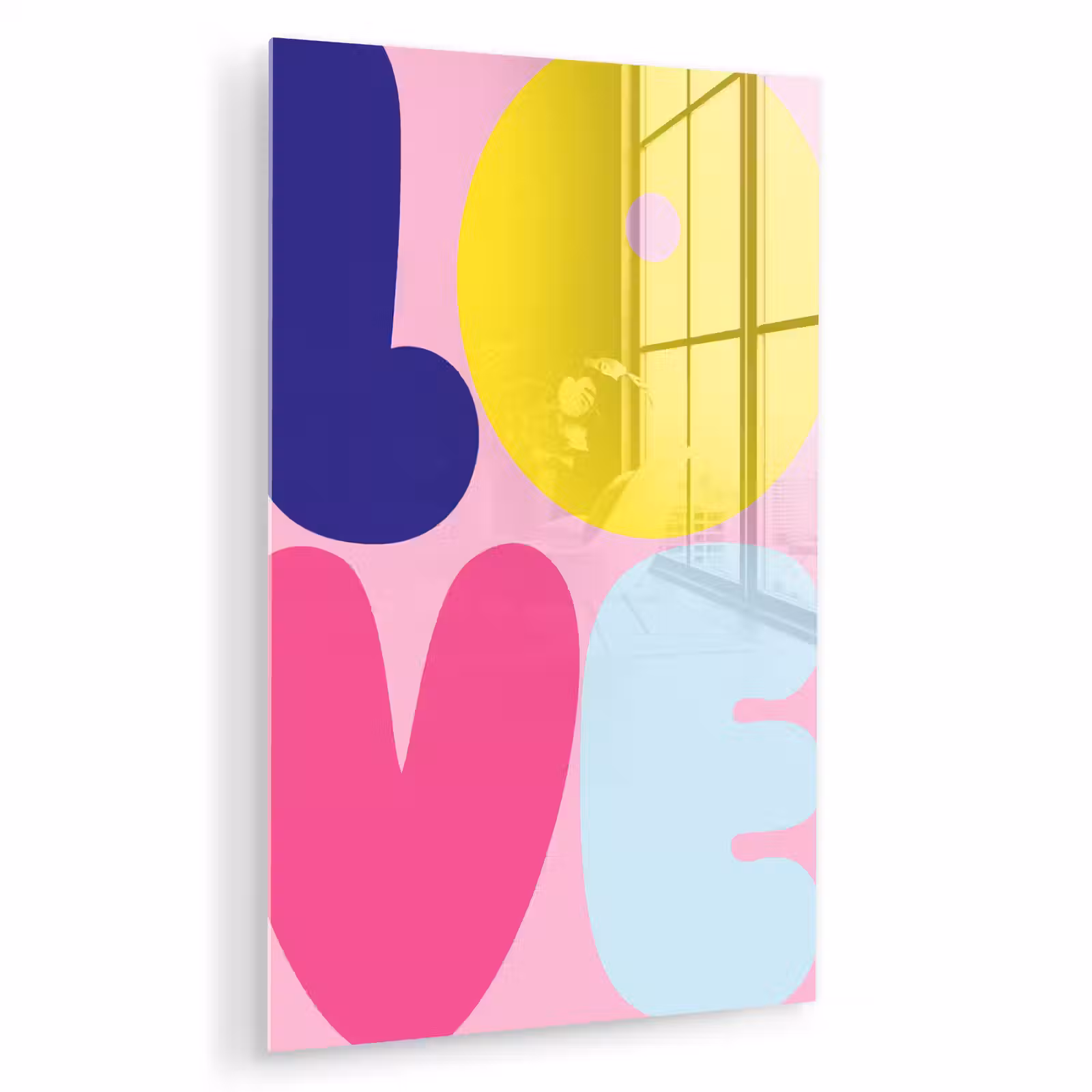 Glas schilderij - Love - Valentijn - Kleurrijk — 1