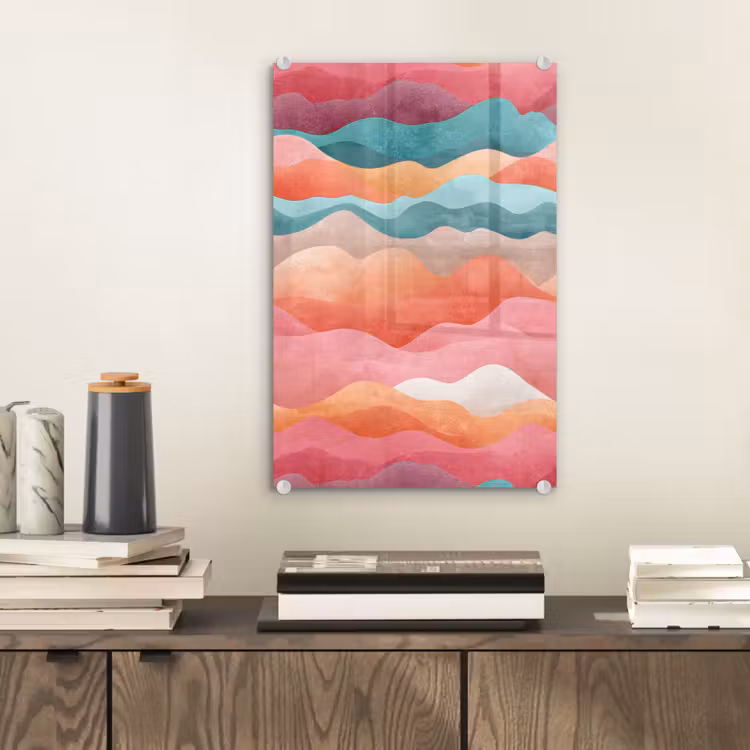 Glas schilderij - Golven - Kleurrijk - Abstract — 2