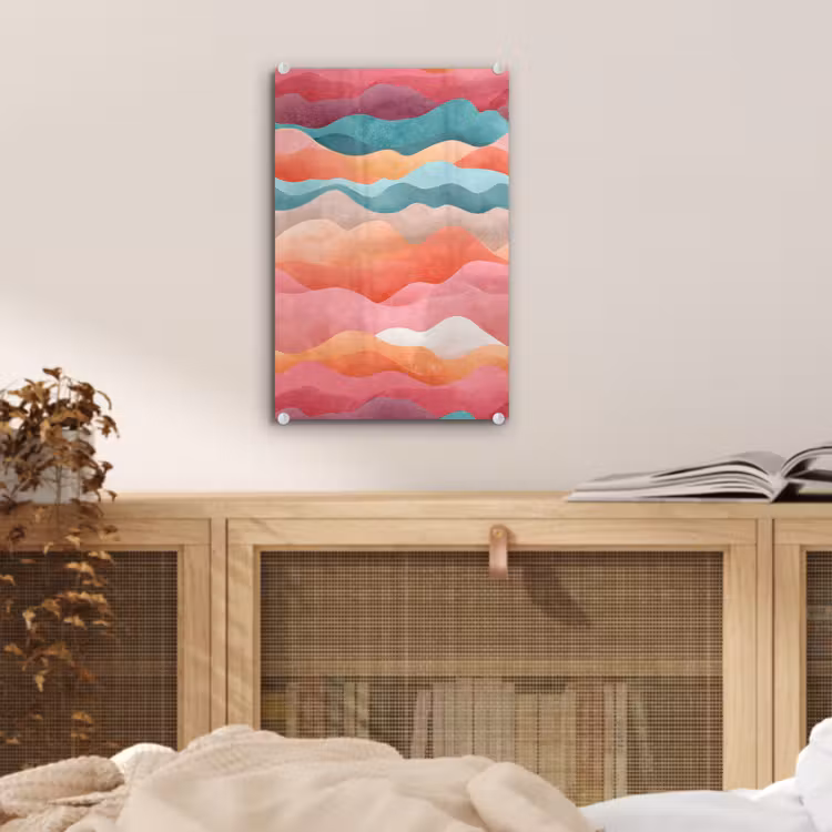 Glas schilderij - Golven - Kleurrijk - Abstract — 5