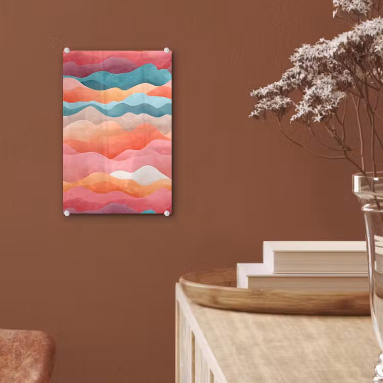 Glas schilderij - Golven - Kleurrijk - Abstract — 6