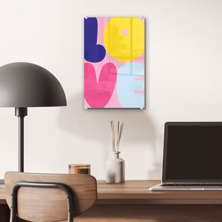 Glas schilderij - Love - Valentijn - Kleurrijk — 7