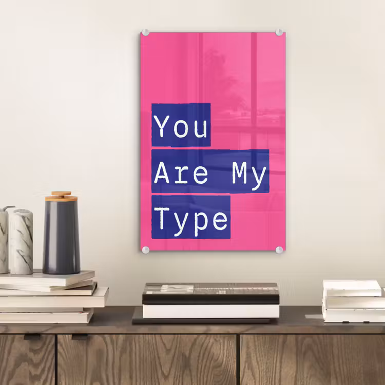 Glas schilderij - Valentijn - Tekst - Love — 2
