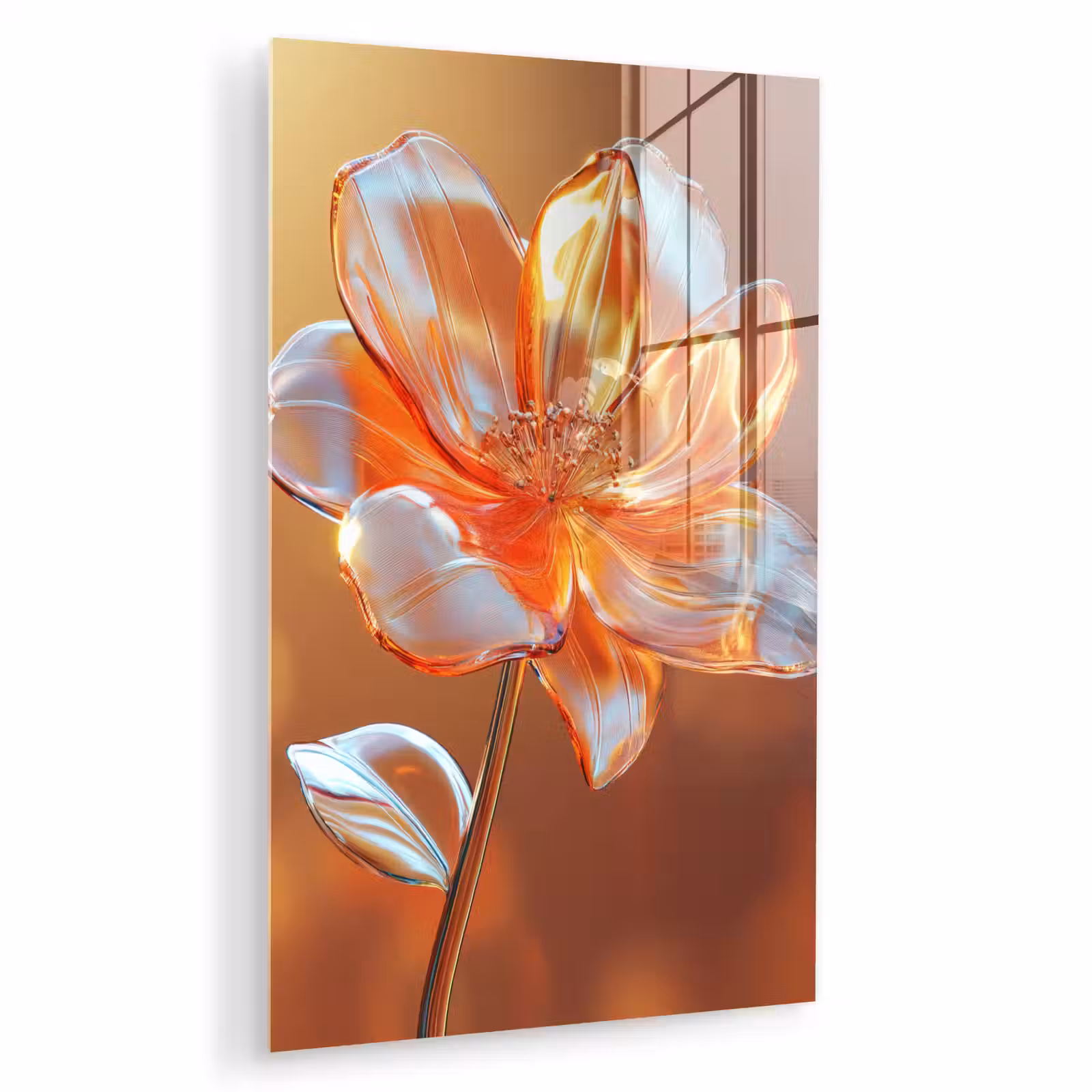 Glas schilderij - Glazen - Bloem - Zonlicht — 1