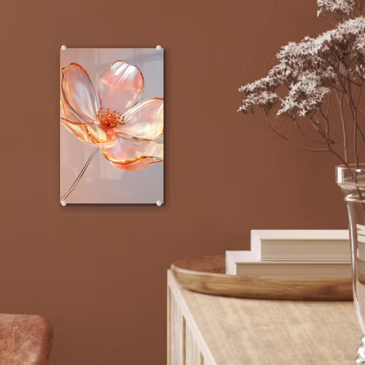 Glas schilderij - Glazen - Bloem - Roze — 6