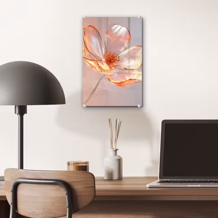 Glas schilderij - Glazen - Bloem - Roze — 7