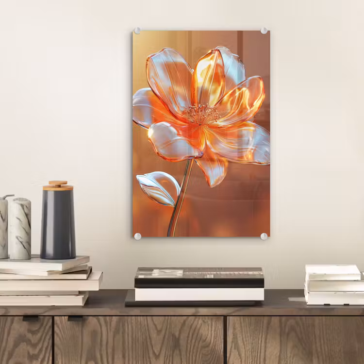 Glas schilderij - Glazen - Bloem - Zonlicht — 2
