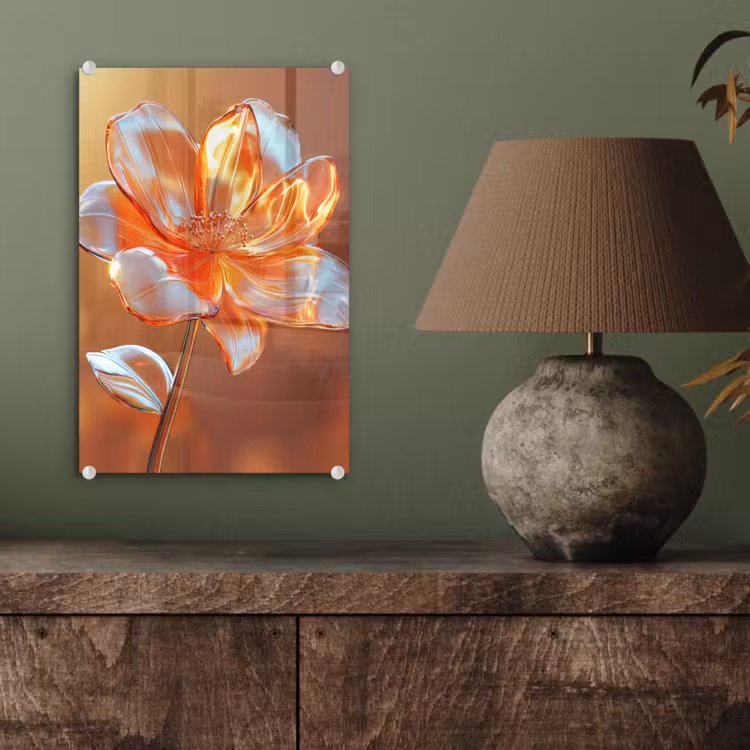 Glas schilderij - Glazen - Bloem - Zonlicht — 4