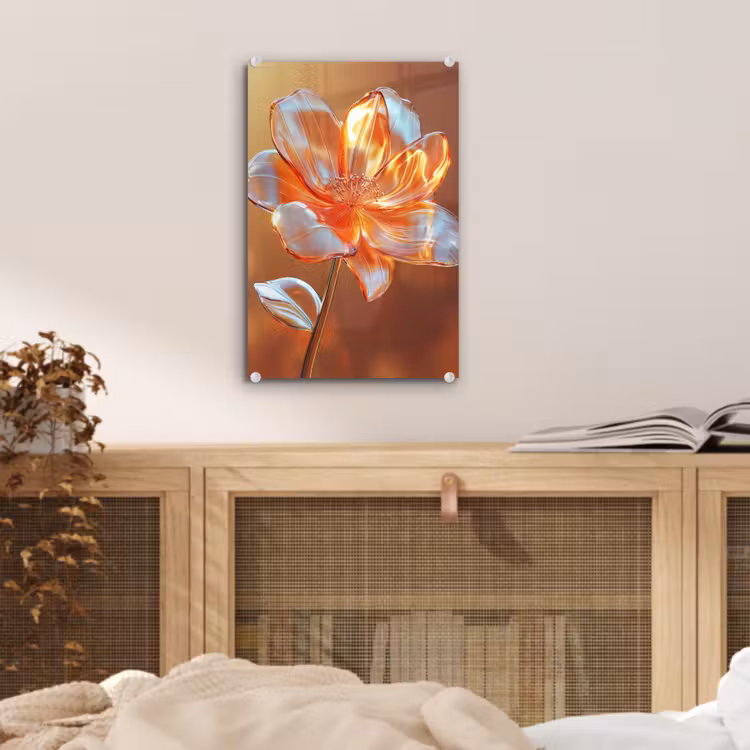 Glas schilderij - Glazen - Bloem - Zonlicht — 5