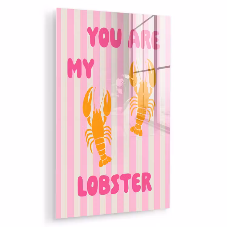 Glas schilderij - Lobster - Love - Valentijn — 1