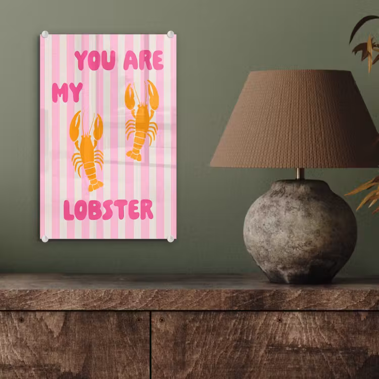Glas schilderij - Lobster - Love - Valentijn — 4