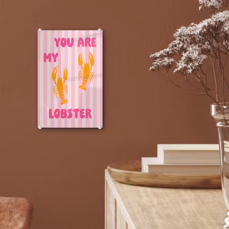 Glas schilderij - Lobster - Love - Valentijn — 6