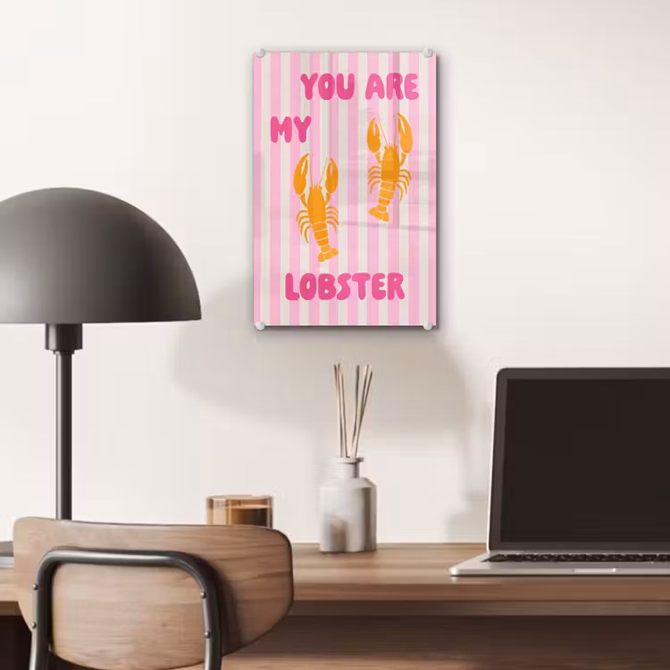 Glas schilderij - Lobster - Love - Valentijn — 7