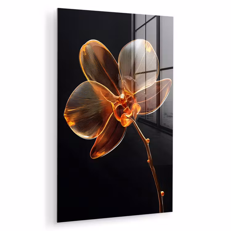 Glas schilderij - Orchidee - Doorzichtig - Bloem — 1