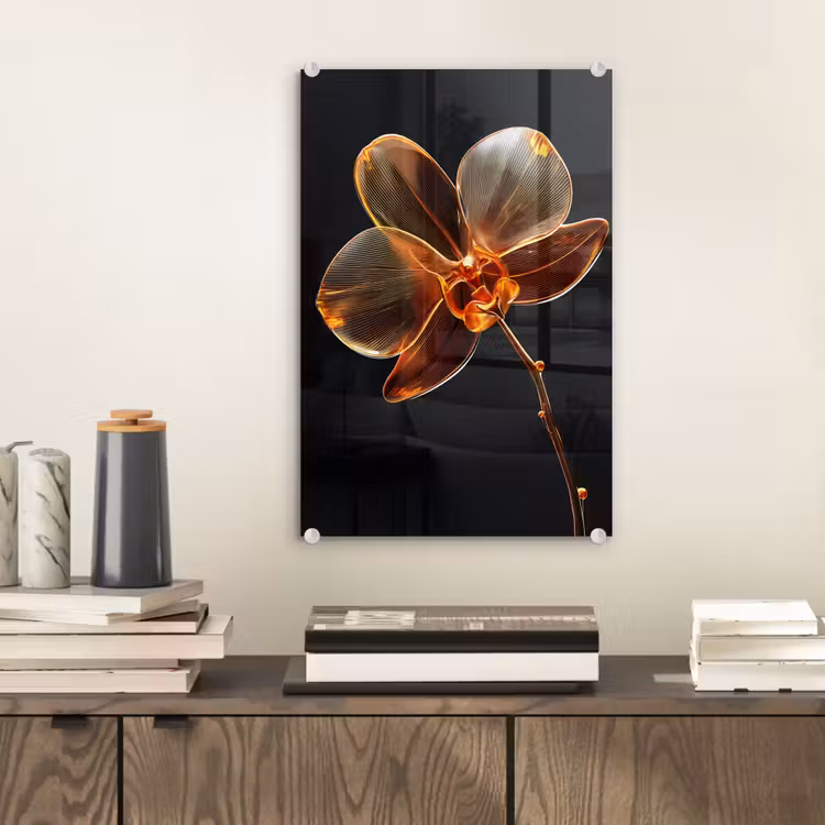 Glas schilderij - Orchidee - Doorzichtig - Bloem — 2