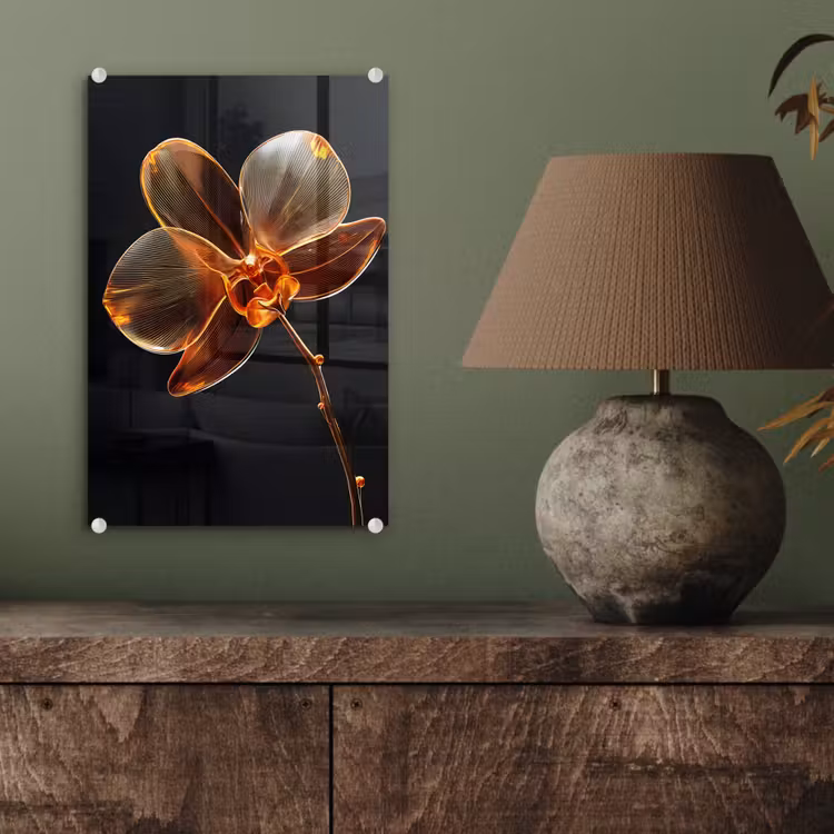 Glas schilderij - Orchidee - Doorzichtig - Bloem — 4