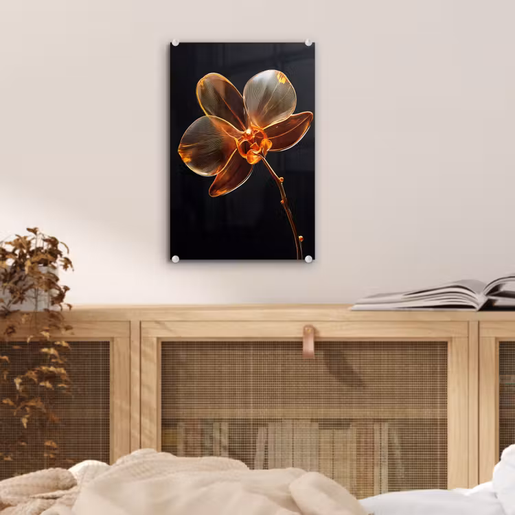 Glas schilderij - Orchidee - Doorzichtig - Bloem — 5