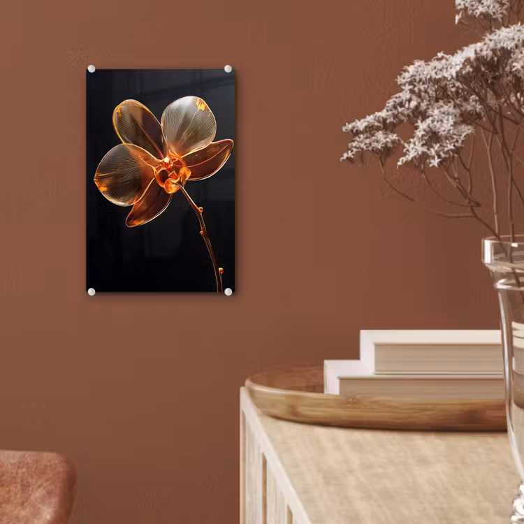 Glas schilderij - Orchidee - Doorzichtig - Bloem — 6