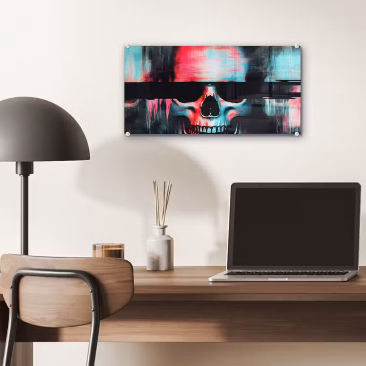 Glas schilderij - Schedels - Glitch - Cyberpunk — 7