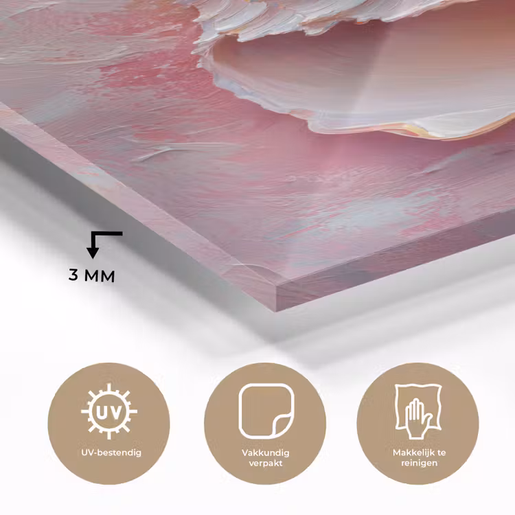 Glas schilderij - Schelp - Pastel - Pink — 3