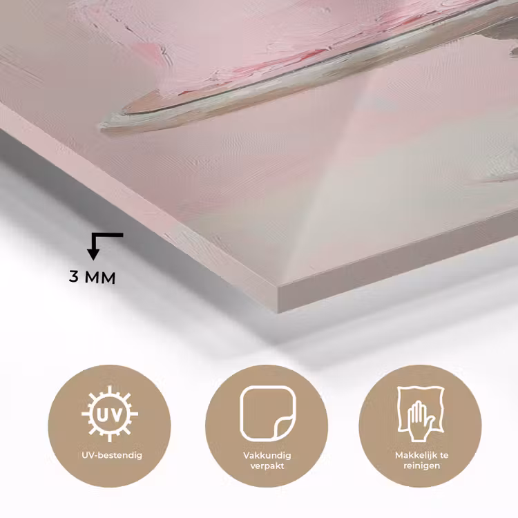 Glas schilderij - Taart - Pink - Cherry — 3