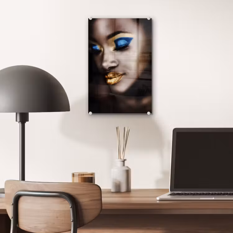 Glas schilderij - Black and Gold - Vrouw - Make up — 6