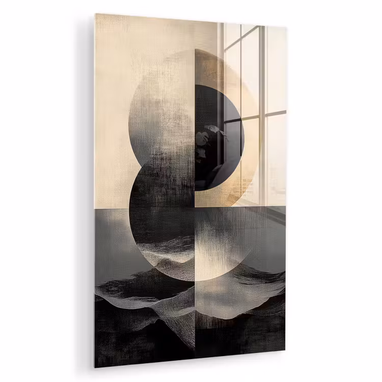 Glas schilderij - Cirkels - Schaduw - Abstract — 1