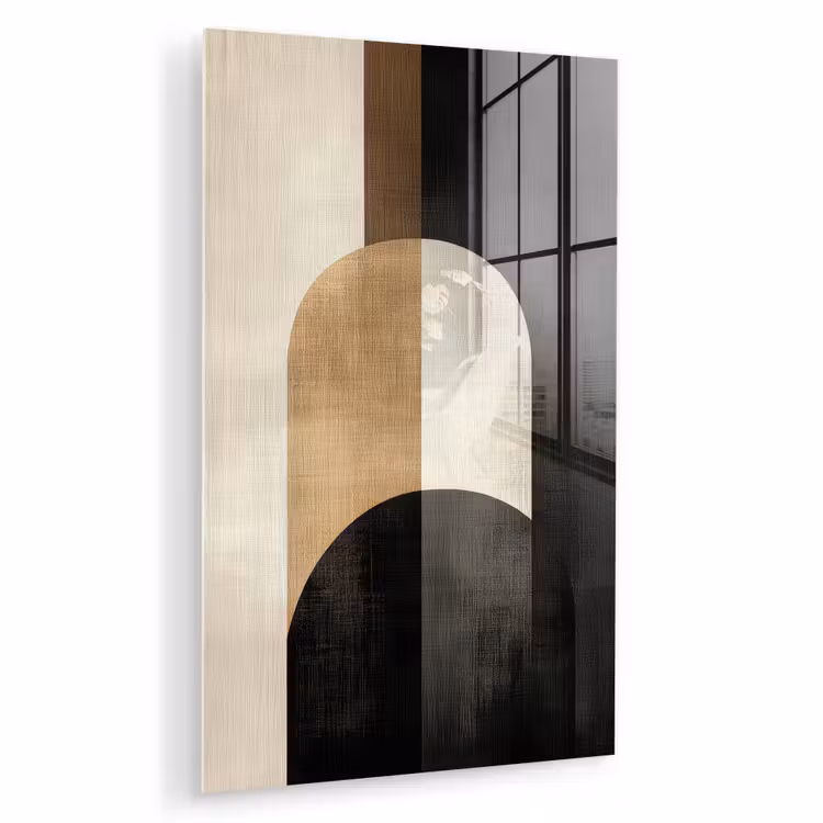 Glas schilderij - Geometrische - Vormen - Wit — 1