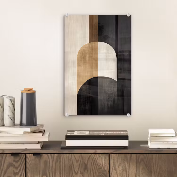 Glas schilderij - Geometrische - Vormen - Wit — 2