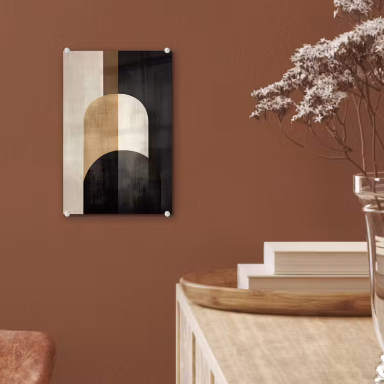 Glas schilderij - Geometrische - Vormen - Wit — 6