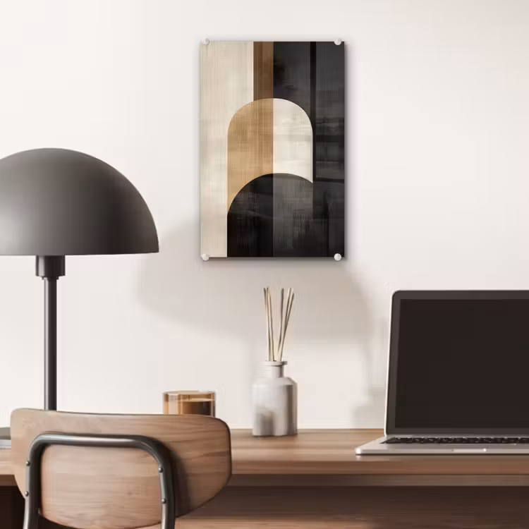 Glas schilderij - Geometrische - Vormen - Wit — 7
