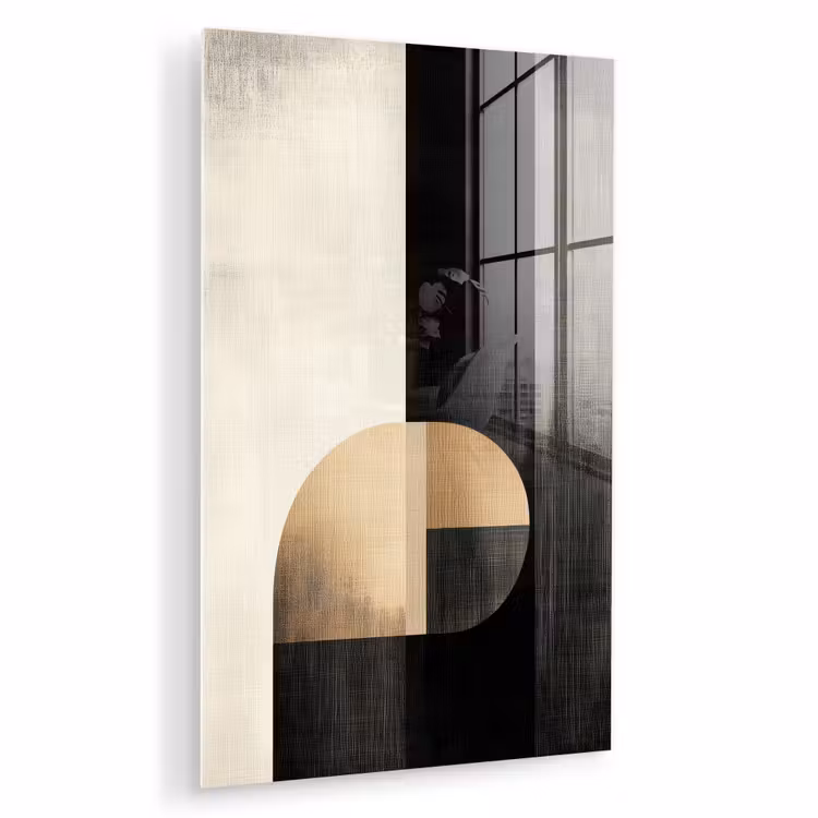 Glas schilderij - Vormen - Modern - Zwart — 1