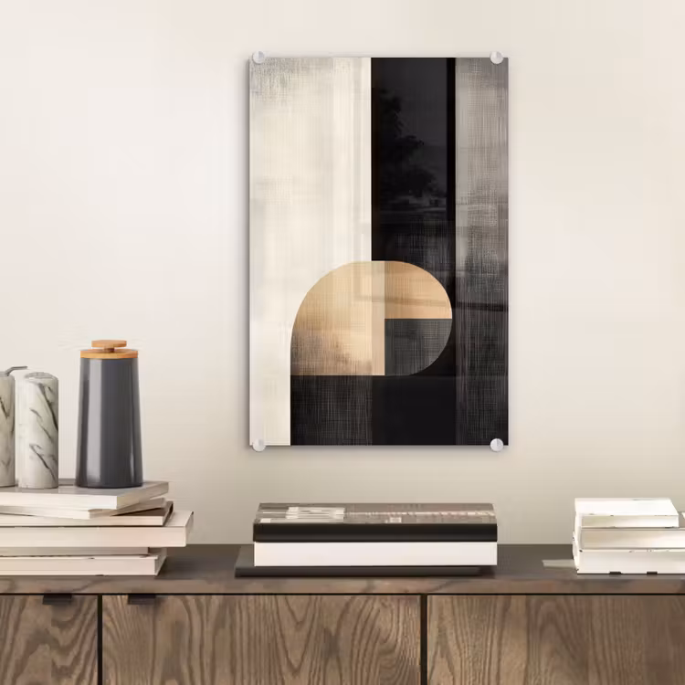 Glas schilderij - Vormen - Modern - Zwart — 2