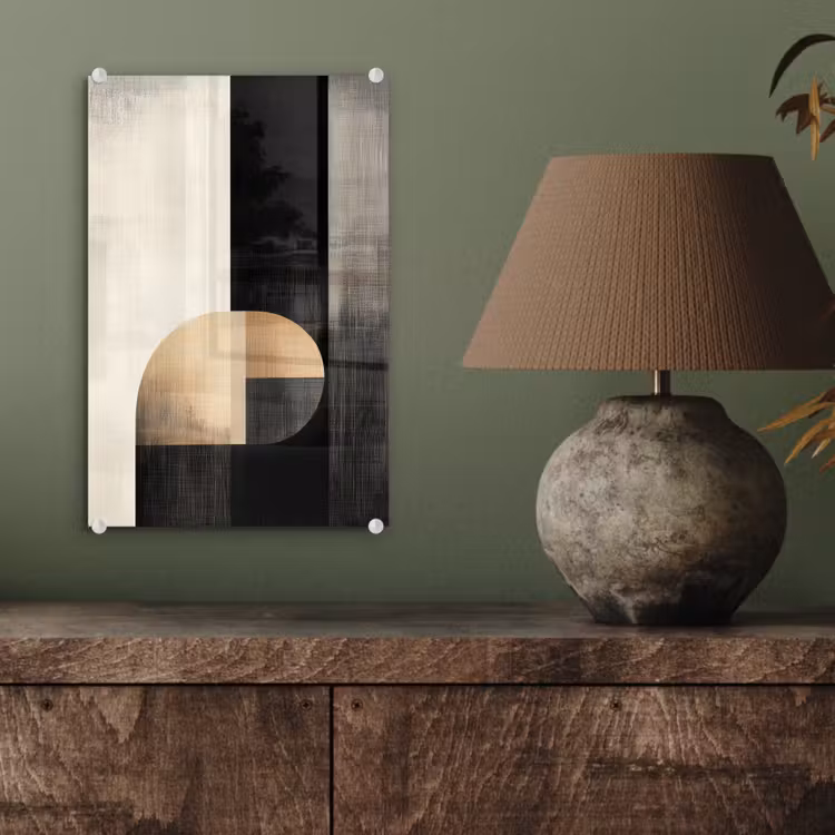 Glas schilderij - Vormen - Modern - Zwart — 4