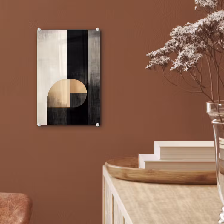 Glas schilderij - Vormen - Modern - Zwart — 6