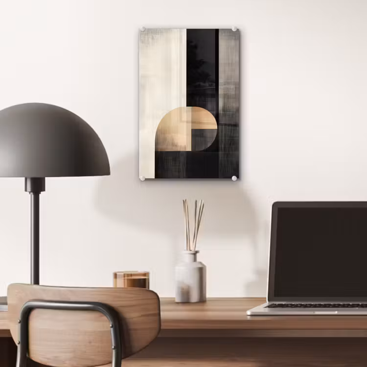Glas schilderij - Vormen - Modern - Zwart — 7