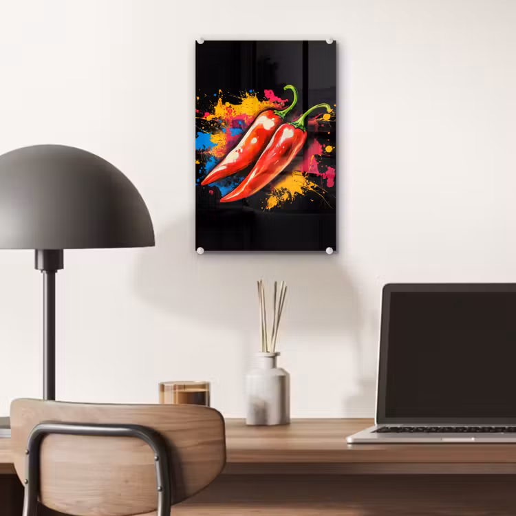 Glas schilderij - Peper - Graffiti - Verf - Abstract - Modern - Kleurrijk — 7