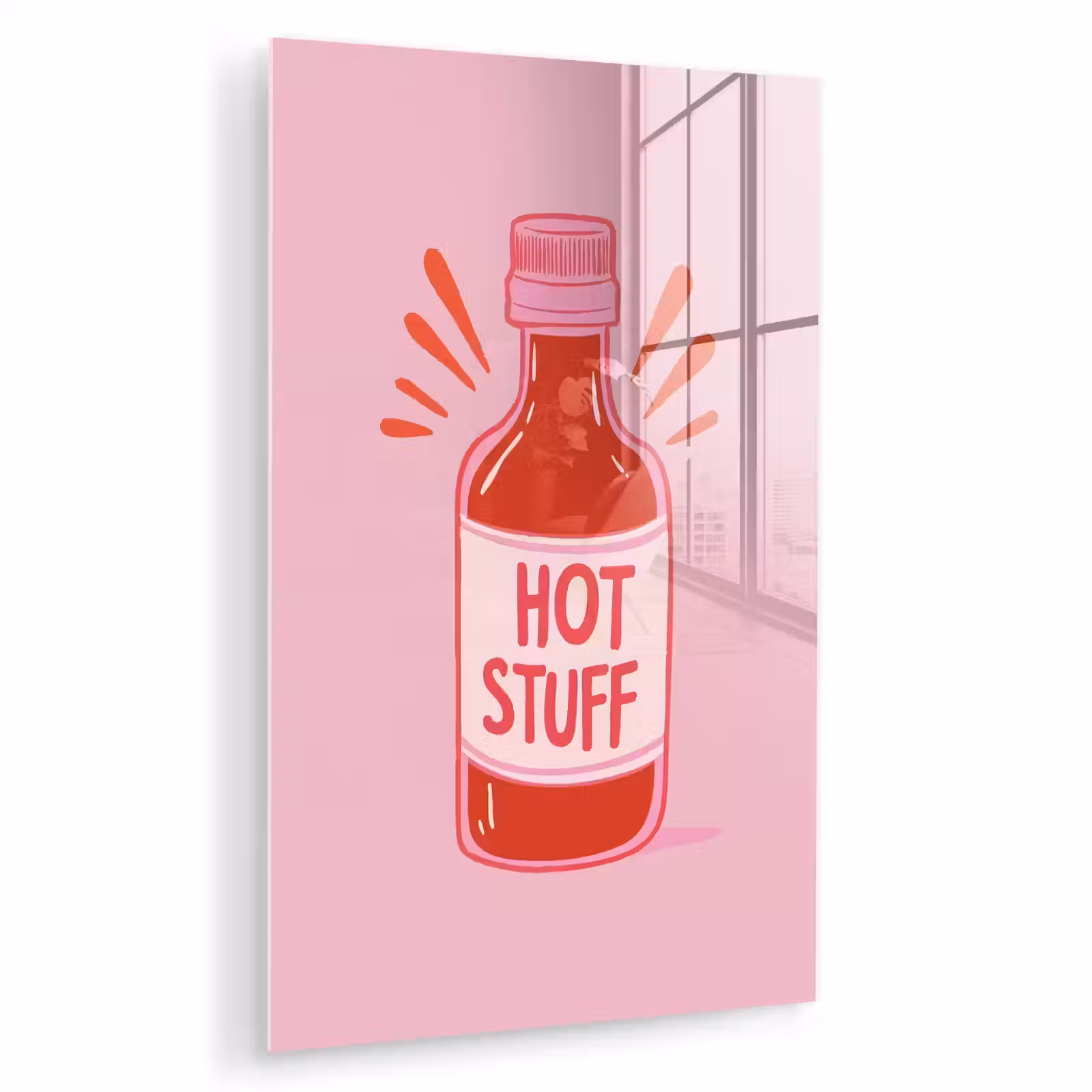 Glas schilderij - Pittig - Rood - Saus - Grafisch — 1