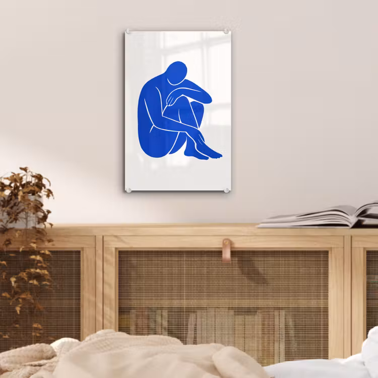 Glas schilderij - Lichaam - Abstract - Blauw — 5