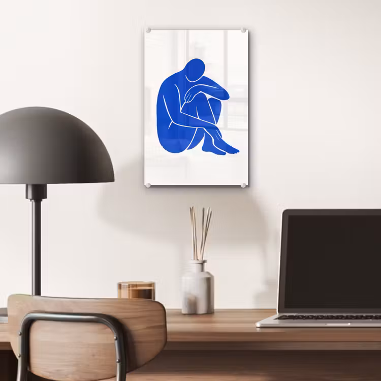Glas schilderij - Lichaam - Abstract - Blauw — 7