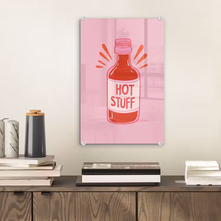 Glas schilderij - Pittig - Rood - Saus - Grafisch — 2
